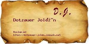 Dotzauer Jolán névjegykártya